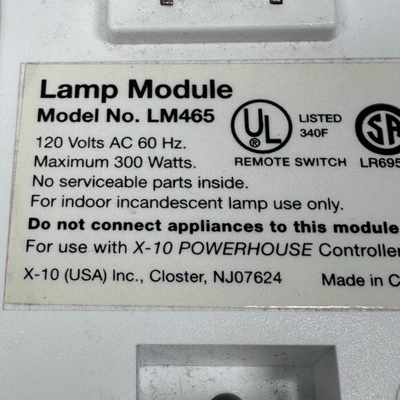 X-10 Powerhouse LM465 Plug-in Lamp Module Plug-In Light Control For Indoor Lamp - Picture 5 of 5